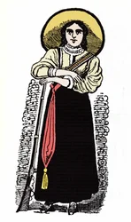 Die mexikanische Revolution (1910-1920): Mexikanische Soldatin. Xylographie von Jose Guadalupe Posada (1852-1913)