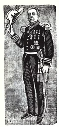 Porträt von Porfirio Diaz (1828-1915), Präsident der Republik Mexiko. Xylographie von Jose Guadalupe Posada (1852-1913)