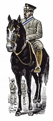 Die mexikanische Revolution (1910-1920): Porträt von Victoriano Huerta (1854-1916). Xylographie von Jose Guadalupe Posada (1852-1913)