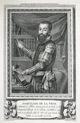 MAEA, Jose (1760-1826). Porträt von Garcilaso de la Vega. 1791. Zeichnung von Jose Maea, burin graviert von Bartolome Vazquez. Radierung.
