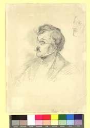 Studie (Detail) zum Gemälde „Die Schachpartie“