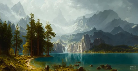 JJM rekreiert Bierstadt-A: Sierra Nevada (Panorama)