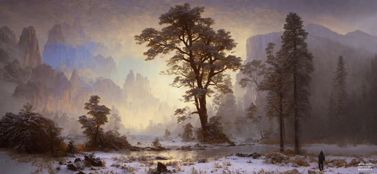 JJM rekreiert Bierstadt-A: Tal der Yosemite-Schneefall