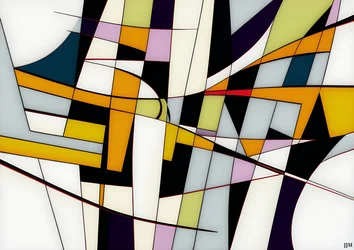 Abstrakt: Auf Weiß-Quadrate+Schaukeln 1