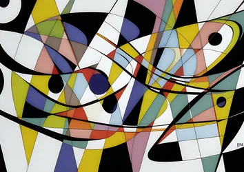 Abstrakt: Auf Weiß-Schaukeln 3