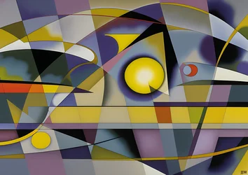 Abstrakt: Silber-Gelbe Kurve 9