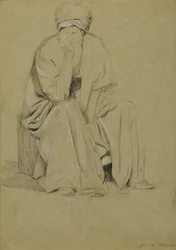 Sitzender Mann mit Turban
