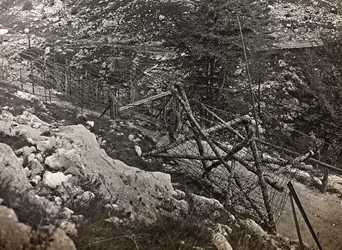 Album "Meine weltkriegs - Erinnerungen Südwestfront (Kärnten, Italien, Südtirol) 31/03/1915-12/11/1918 - Josef Zohles Wien": Stacheldraht