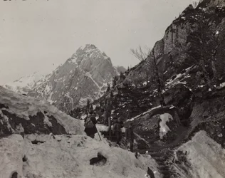 Album "Meine Weltkriegs-Erinnerungen Südwestfront (Kärnten, Italien, Südtirol) 31/03/1915-12/11/1918 - Josef Zohles Wien": Rosskofel (Monte Cavallo) (s/w Foto)