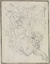 Dante und Virgil auf dem Rücken Geryons (Dantes Inferno, Gesang 17, V. 94)