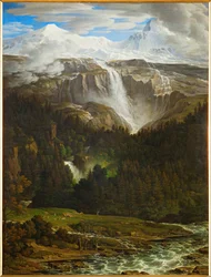 Schmadribach-Wasserfall im Lauterbrunnental, Berner Oberland, Schweiz