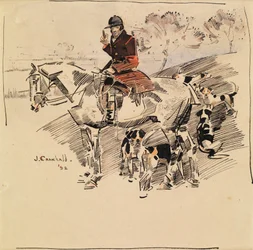 Jäger zu Pferd und Foxhounds