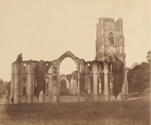 Fountains Abbey. Die Kapelle der Neun Altäre, Außenansicht, 1850er Jahre