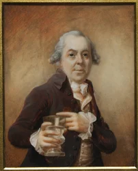 Porträt eines Mannes mit einem Glas, ca. 1780er Jahre