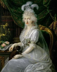 Marie Luise (Ludovica) von Neapel-Sizilien (1773-1802), Gemahlin von Ferdinand III. von Toskana, an einem Tisch sitzend