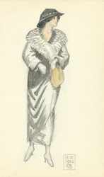Modische Dame, 15.IV.1916, 1916
