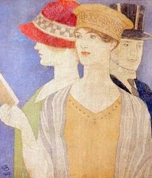 Besucher einer Ausstellung