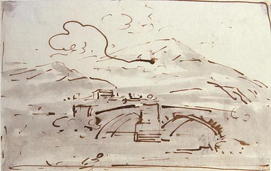 Landschaft mit einer Brücke
