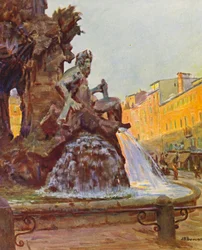 Rom: Piazza Navona, Der Brunnen von Bernini