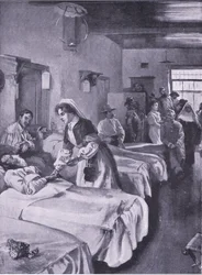 Burenkriegsgefangene im Palasthospital in Simonstown, Illustration aus After Pretoria: The Guerilla War, 1902