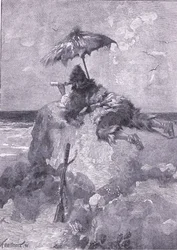 Ich hielt meine tägliche Tour zum Aussichtspunkt auf dem Hügel (Lithografie)
