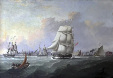 Der Hafen von Liverpool: Im Vordergrund das Schiff John Campbell, Besitzer Isaac Bold