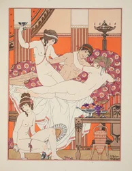 Übermaß an Wein und Frauen, Illustration aus „Die Werke des Hippokrates“, 1934