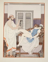 Gynäkologische Untersuchung, Illustration aus „Die Werke des Hippokrates“, 1934