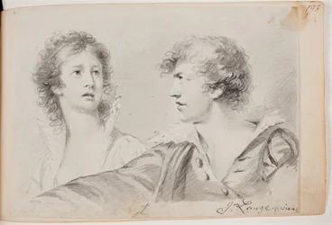 Porträt einer Frau und eines Mannes (Ophelia und Selbstporträt als Hamlet?)