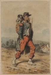 Soldat mit Hund, 1853