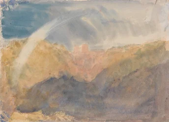Crichton Castle mit einem Regenbogen; Farbstudie