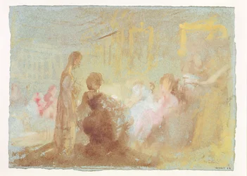 Innenraum im Petworth House mit Menschen im Gespräch, 1830
