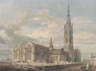 Nordostansicht der Kirche von Grantham, Lincolnshire