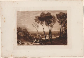 Die Brücke in mittlerer Entfernung, Tafel 13 aus Liber Studiorum