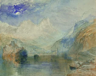 Der Lauerzersee mit Schwyz und den Mythen
