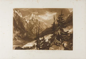 Die Quelle des Arveron, Platte 60 aus Liber Studiorum