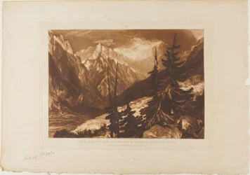 Die Quelle des Arveron, Platte 60 aus Liber Studiorum