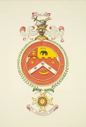 Wappen auf dem Denkmal von General Donkin in St. Mary Redcliffe