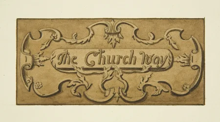 Schild über dem Eingang zu St Ewen