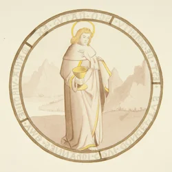 Buntglasfenster in der Privatkapelle des Bischofspalastes: St. Johannes