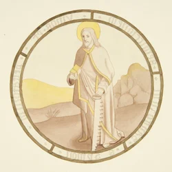 Buntglasfenster in der Privatkapelle des Bischofspalastes: St. Simon