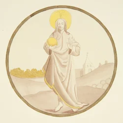 Buntglasfenster in der Privatkapelle des Bischofspalastes: Der Erlöser