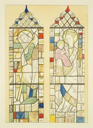 Buntglasfenster über dem Taufbecken von St. Mary Redcliffe
