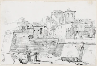 Eine befestigte Stadt in Italien