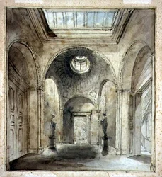 Das Vorzimmer der Skulpturengalerie von Sir Francis Chantrey in 30 Belgrave Place, entworfen von Sir John Soane (1753-1837)