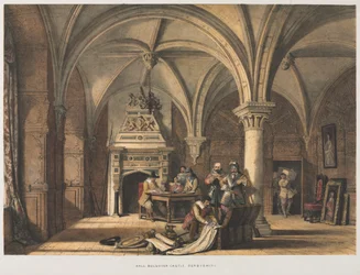 Halle, Bolsover Castle, Derbyshire, 1840