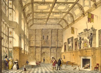 Die große Halle, Hatfield, Berkshire, 1600, Illustration aus 