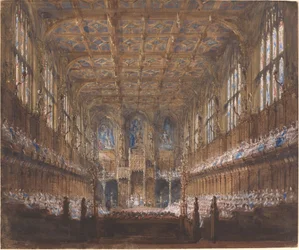 Die feierliche Eröffnung des Parlaments im wiederaufgebauten House of Lords