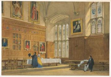 Ansicht des Speisesaals im Magdalen College, Oxford, 1856