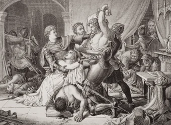 Die Gefangennahme von Roger de Mortimer (1287-1330) in Nottingham Castle